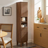 Modway Render Tall Narrow Bathroom Storage Cabinet Oak