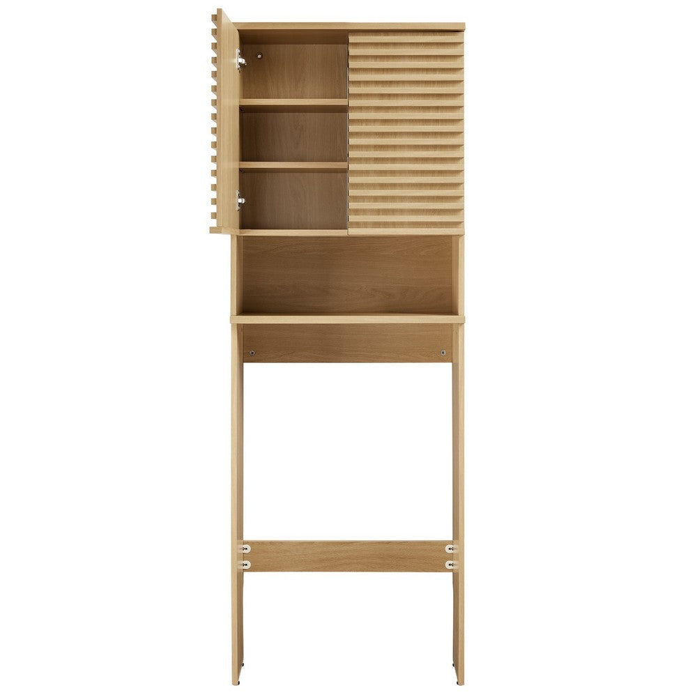 Modway Render Over the Toilet Bathroom Storage Cabinet Oak MDY-EEI-6853-OAK