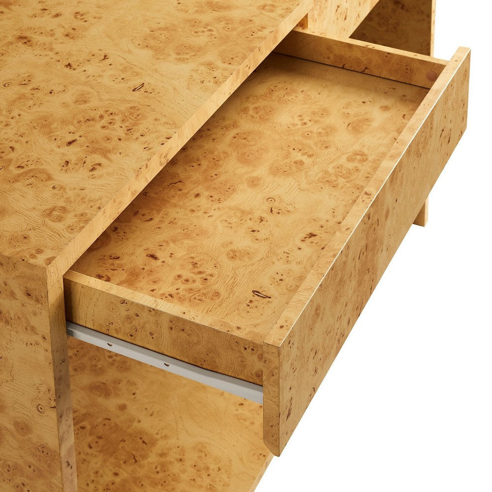 Modway Hudson 2-Drawer Burl Wood Console Table Natural MDY-EEI-6857-BUR