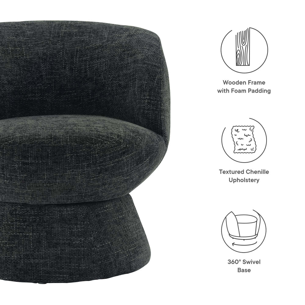 Vesta Chenille Fabric Upholstered Swivel Chair by Modway