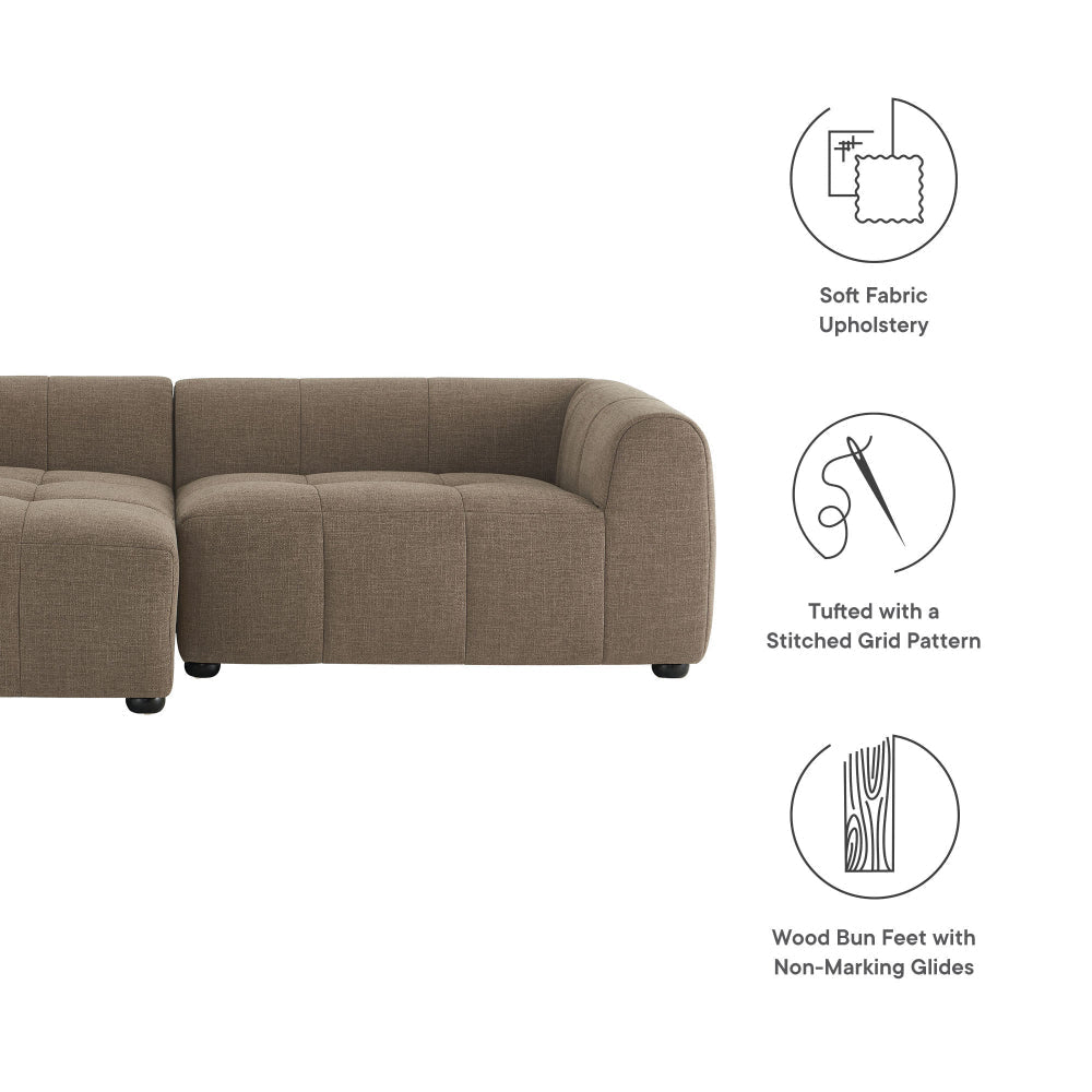 Liana Left-Facing Upholstered Fabric Modular Sofa with Chaise by Modway
