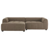 Modway Liana Left-Facing Modular Sofa with Chaise in Mocha - Modern Sectional Sofa Couch Furniture Set - Upholstered Fabric Chaise