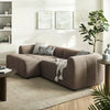 Modway Liana Left-Facing Modular Sofa with Chaise in Mocha - Modern Sectional Sofa Couch Furniture Set - Upholstered Fabric Chaise