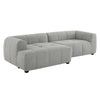 Modway Liana Left-Facing Modular Sofa with Chaise in Pewter - Modern Sectional Sofa Couch Furniture Set - Upholstered Fabric Chaise and Chair for Living Room, Lounge, Apartment