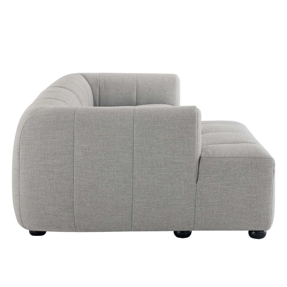 Modway Liana Left-Facing Modular Sofa with Chaise in Pewter - Modern Sectional Sofa Couch Furniture Set - Upholstered Fabric Chaise