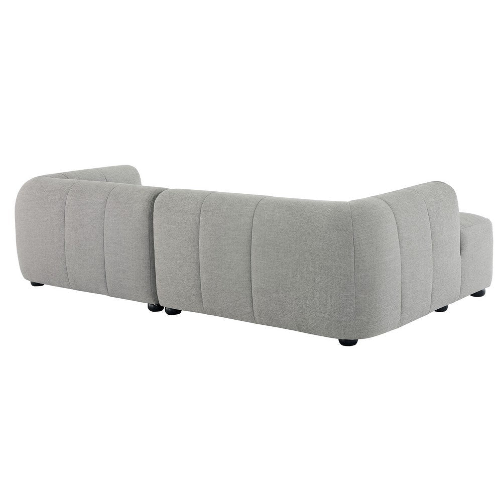 Modway Liana Left-Facing Modular Sofa with Chaise in Pewter - Modern Sectional Sofa Couch Furniture Set - Upholstered Fabric Chaise