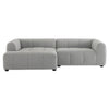 Modway Liana Left-Facing Modular Sofa with Chaise in Pewter - Modern Sectional Sofa Couch Furniture Set - Upholstered Fabric Chaise
