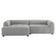 Modway Liana Left-Facing Modular Sofa with Chaise in Pewter - Modern Sectional Sofa Couch Furniture Set - Upholstered Fabric Chaise
