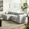 Modway Liana Left-Facing Modular Sofa with Chaise in Pewter - Modern Sectional Sofa Couch Furniture Set - Upholstered Fabric Chaise