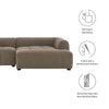 Liana Right-Facing Upholstered Fabric Modular Sofa with Chaise by Modway