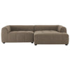 Modway Liana Right-Facing Modular Sofa with Chaise in Mocha - Modern Sectional Sofa Couch Furniture Set - Upholstered Fabric Chaise