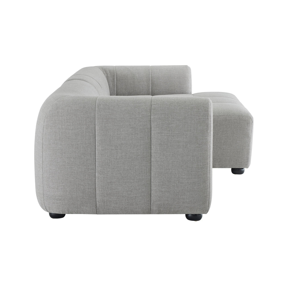 Modway Liana Right-Facing Modular Sofa with Chaise in Pewter - Modern Sectional Sofa Couch Furniture Set - Upholstered Fabric Chaise