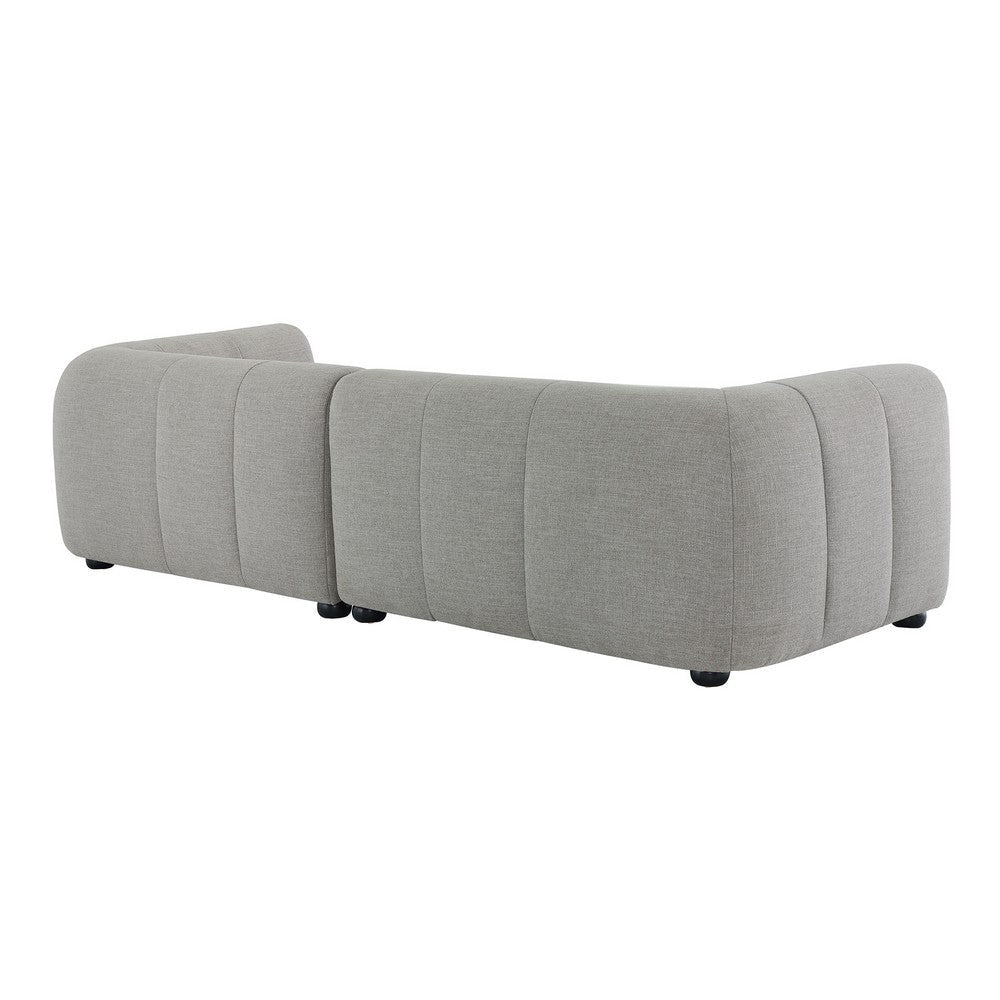 Modway Liana Right-Facing Modular Sofa with Chaise in Pewter - Modern Sectional Sofa Couch Furniture Set - Upholstered Fabric Chaise