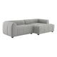 Modway Liana Right-Facing Modular Sofa with Chaise in Pewter - Modern Sectional Sofa Couch Furniture Set - Upholstered Fabric Chaise and Chair for Living Room, Lounge, Apartment