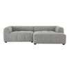 Modway Liana Right-Facing Modular Sofa with Chaise in Pewter - Modern Sectional Sofa Couch Furniture Set - Upholstered Fabric Chaise