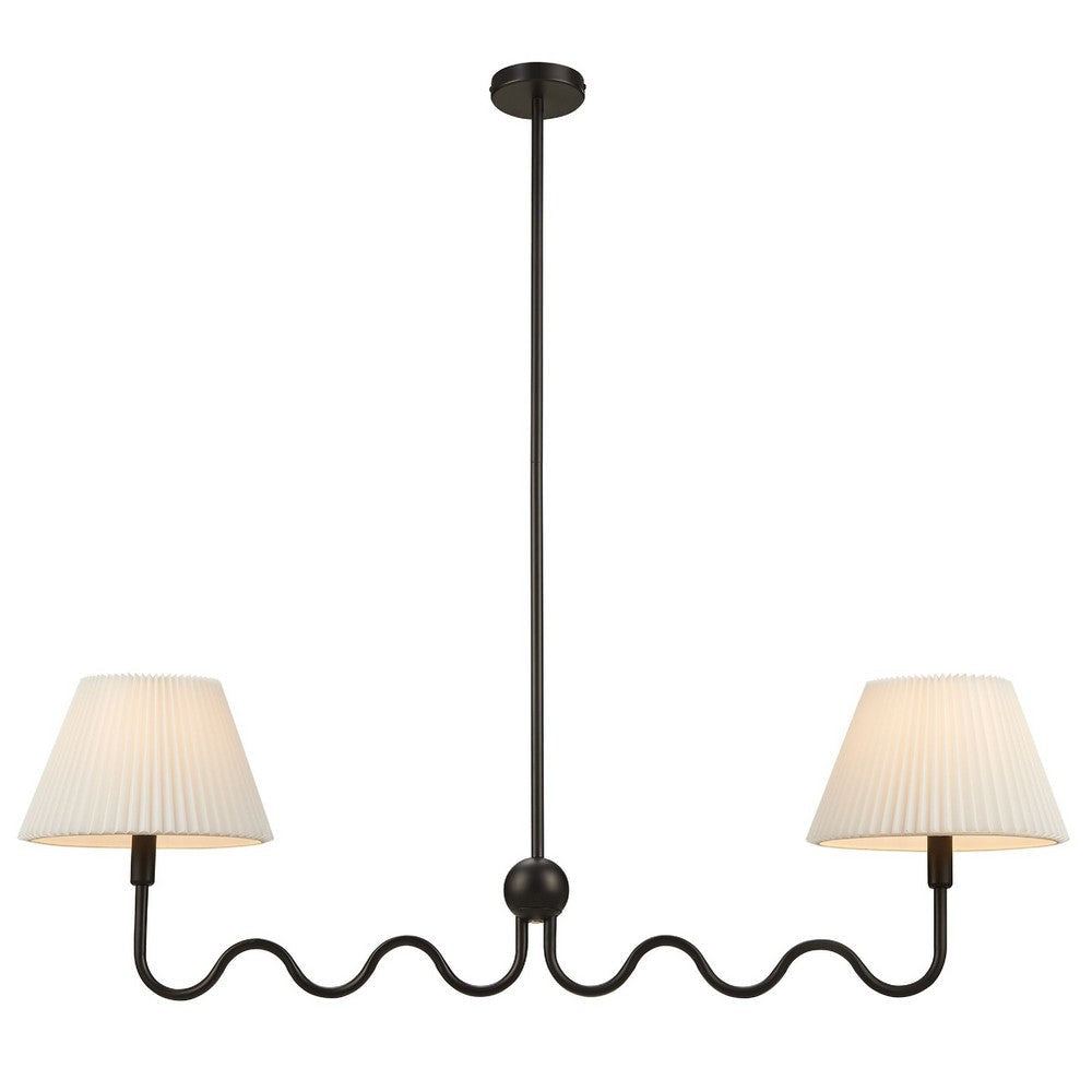 Modway Wave Squiggle 2-Arm Pendant Light Black MDY-EEI-6874-BLK