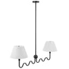 Modway Wave Squiggle 2-Arm Pendant Light Black MDY-EEI-6874-BLK