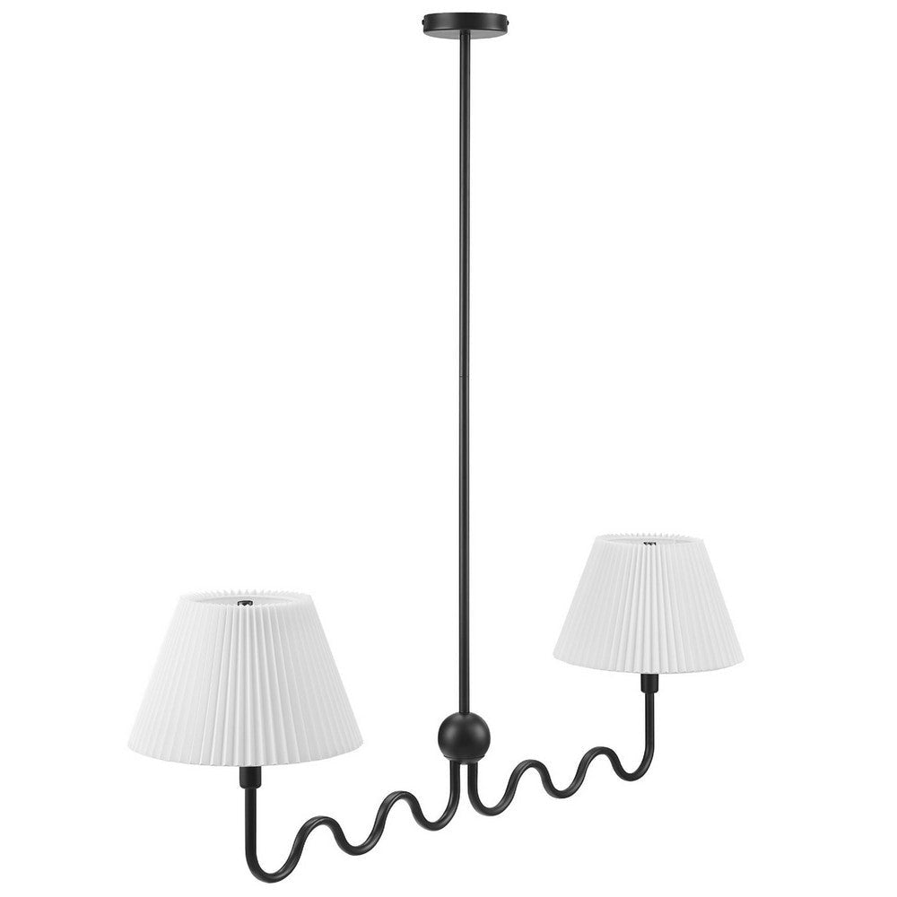 Modway Wave Squiggle 2-Arm Pendant Light Black MDY-EEI-6874-BLK