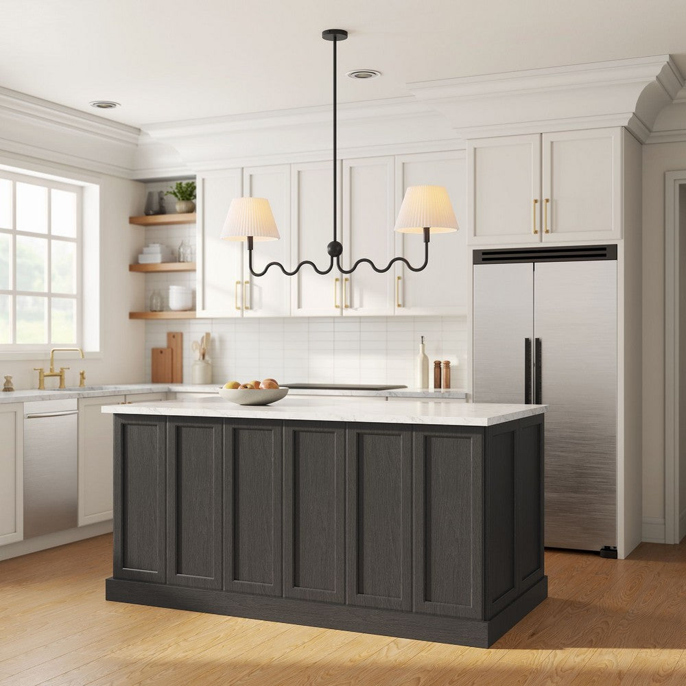 Modway Wave Squiggle 2-Arm Pendant Light Black MDY-EEI-6874-BLK