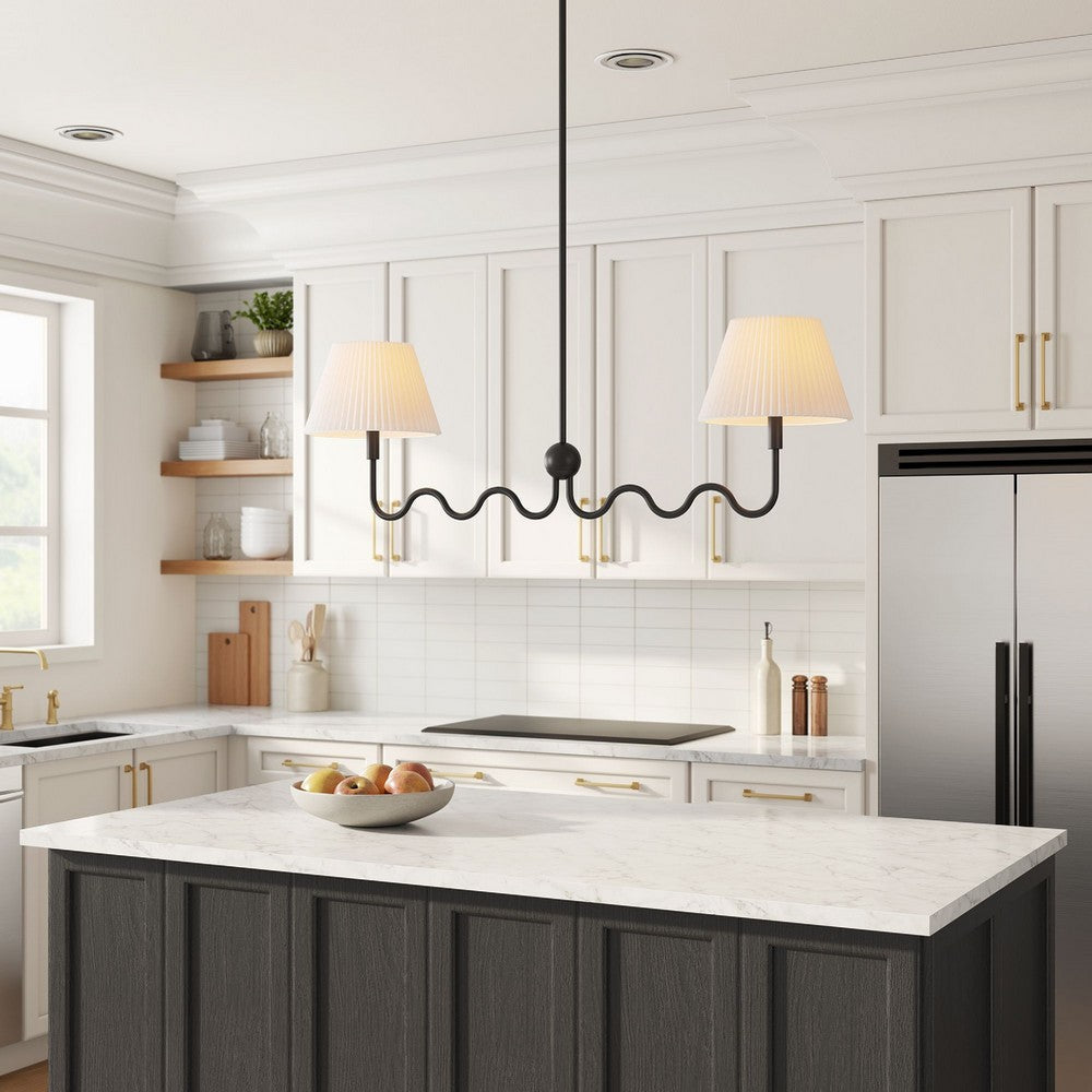 Modway Wave Squiggle 2-Arm Pendant Light Black