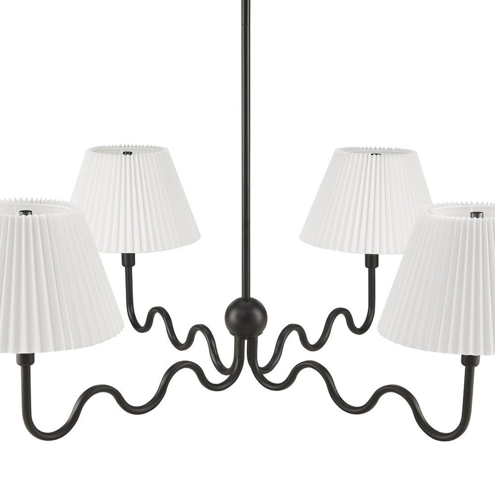 Modway Wave Squiggle 4-Arm Pendant Light Black MDY-EEI-6875-BLK