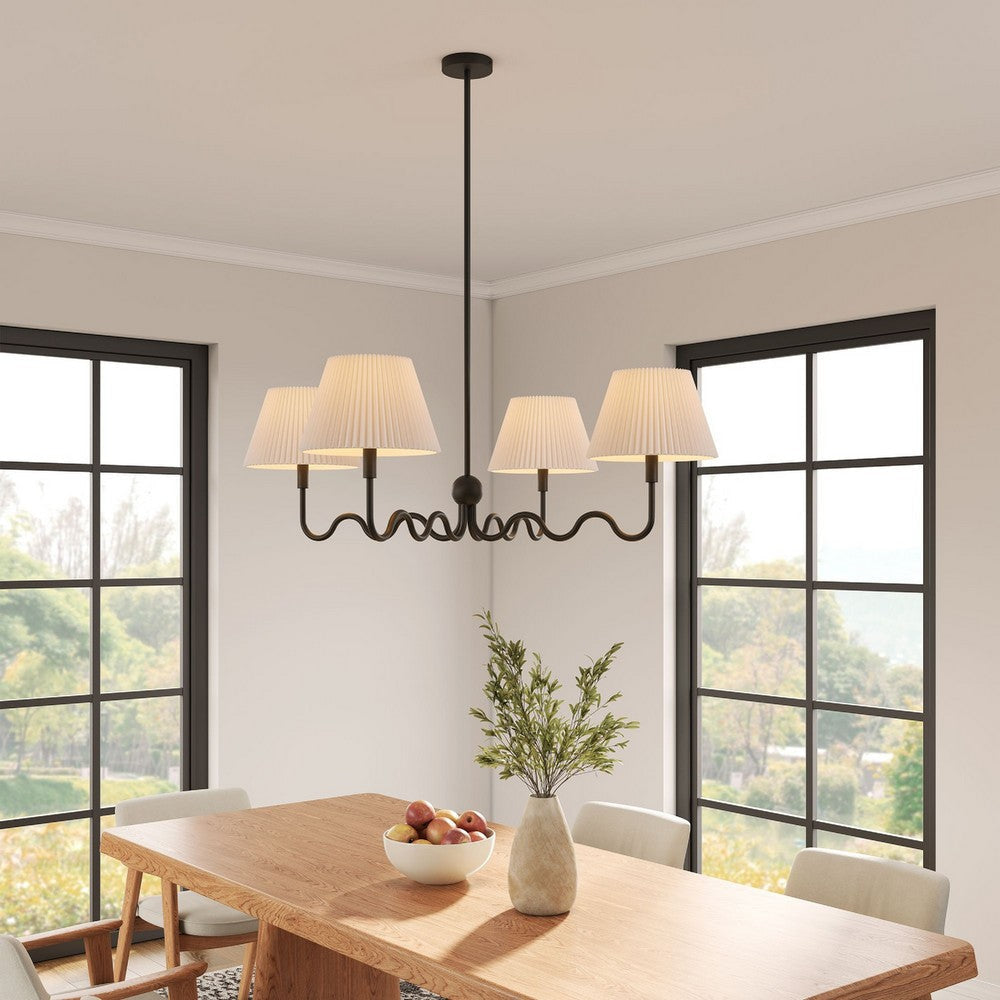 Modway Wave Squiggle 4-Arm Pendant Light Black MDY-EEI-6875-BLK