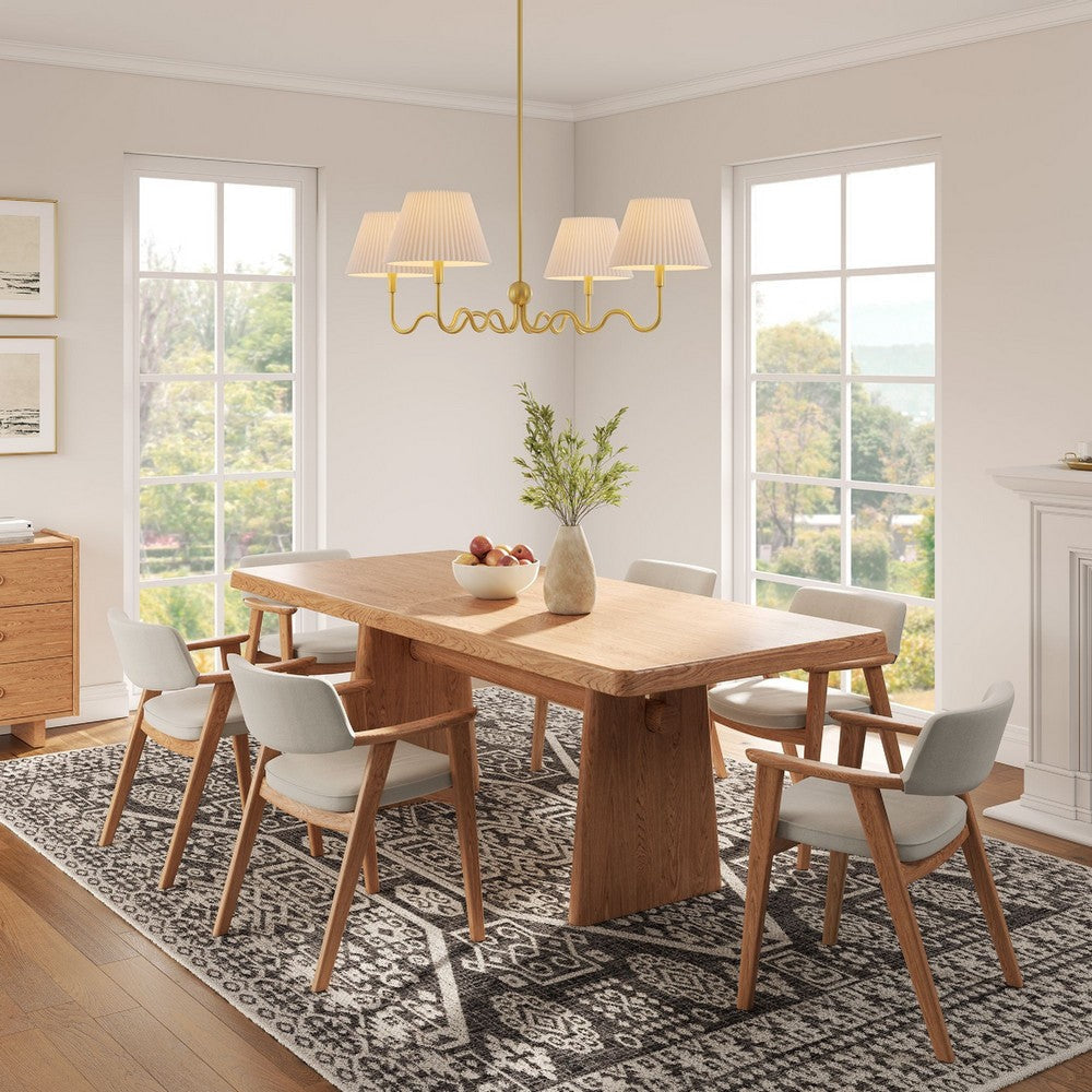 Modway Wave Squiggle 4-Arm Pendant Light Black