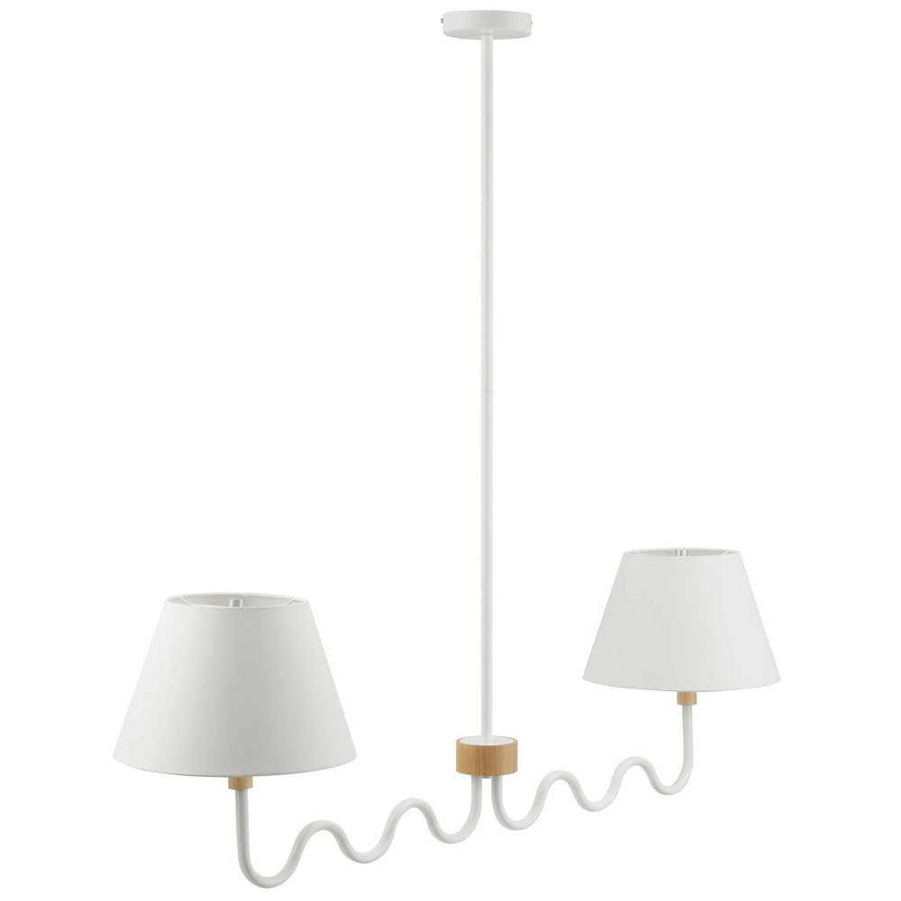 Modway Sunlit Squiggle 2-Arm Pendant Light Natural White MDY-EEI-6882-NAT-WHI