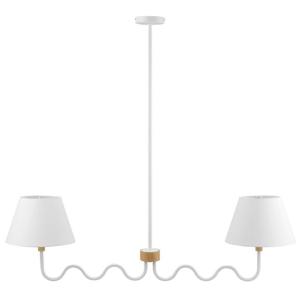 Modway Sunlit Squiggle 2-Arm Pendant Light Natural White