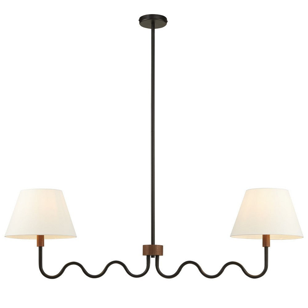 Modway Sunlit Squiggle 2-Arm Pendant Light Natural White MDY-EEI-6882-NAT-WHI