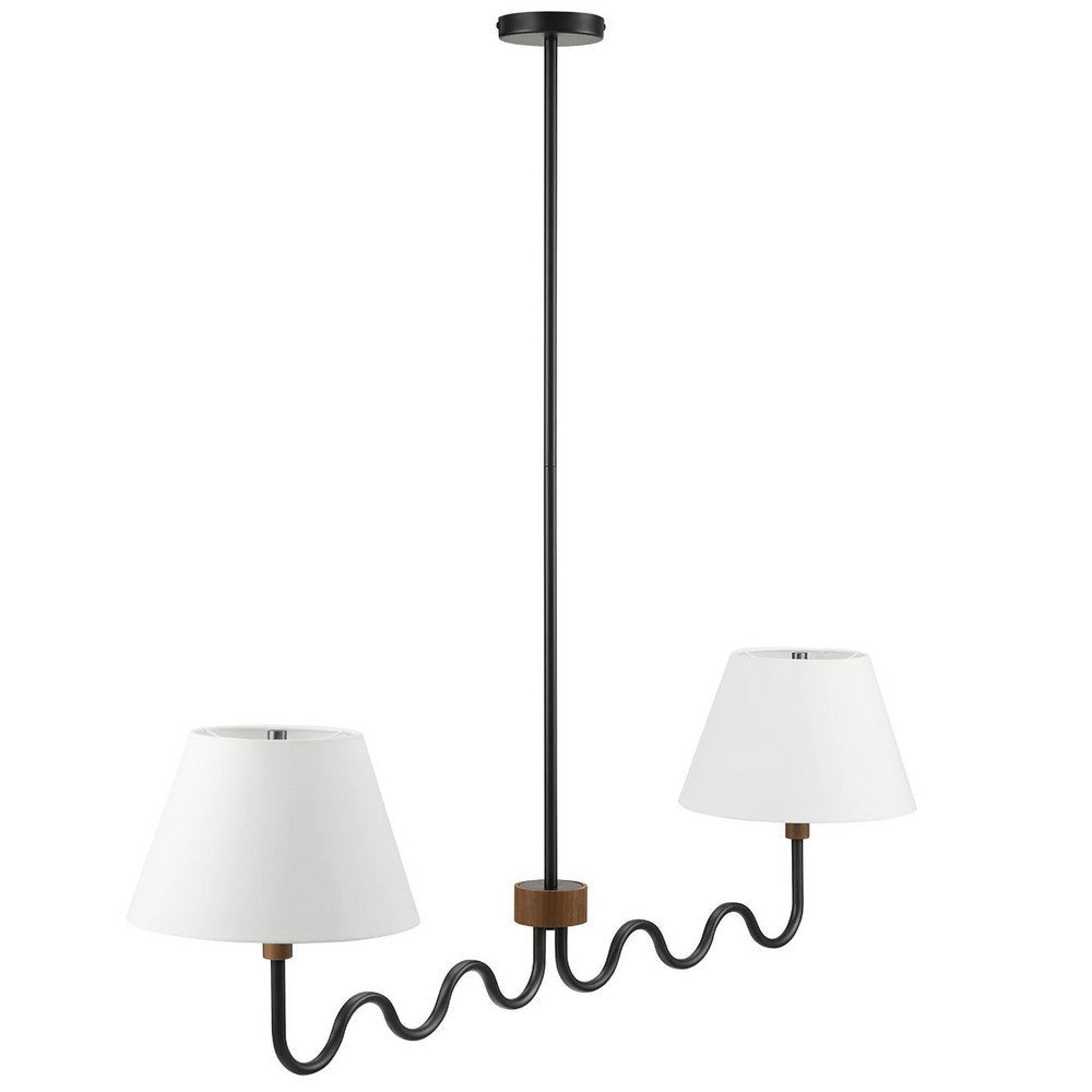 Modway Sunlit Squiggle 2-Arm Pendant Light Natural White MDY-EEI-6882-NAT-WHI