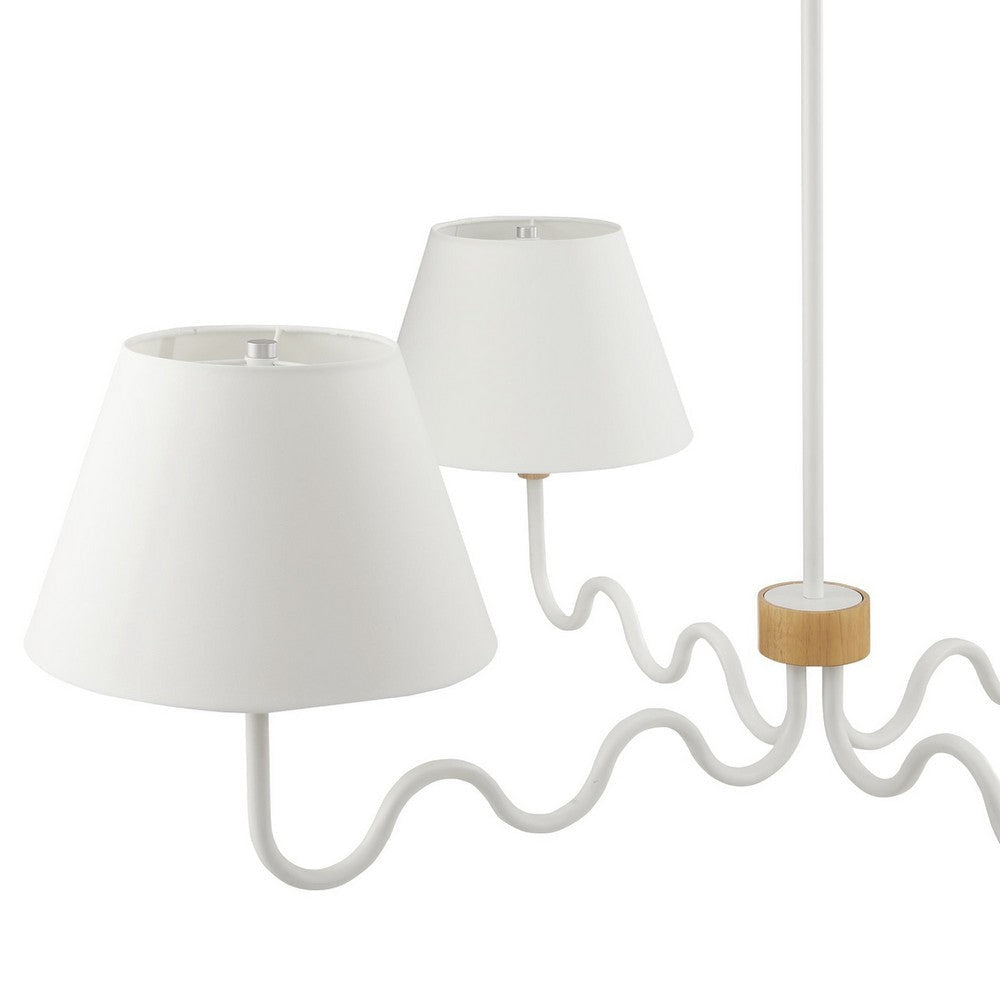 Modway Sunlit Squiggle 4-Arm Pendant Light Natural White MDY-EEI-6883-NAT-WHI