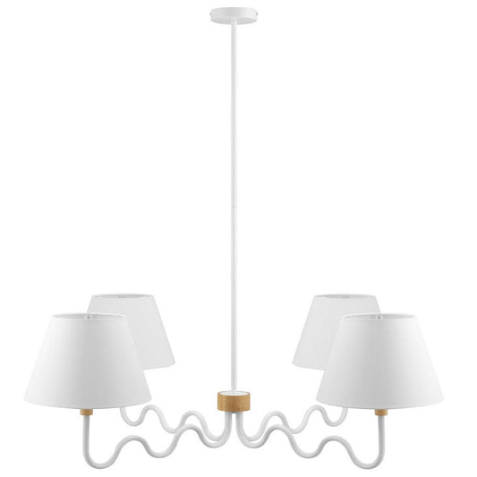 Modway Sunlit Squiggle 4-Arm Pendant Light Natural White