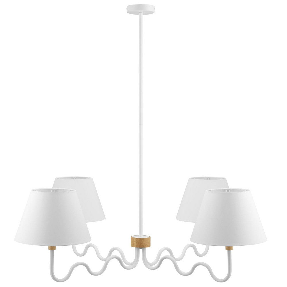 Modway Sunlit Squiggle 4-Arm Pendant Light Natural White