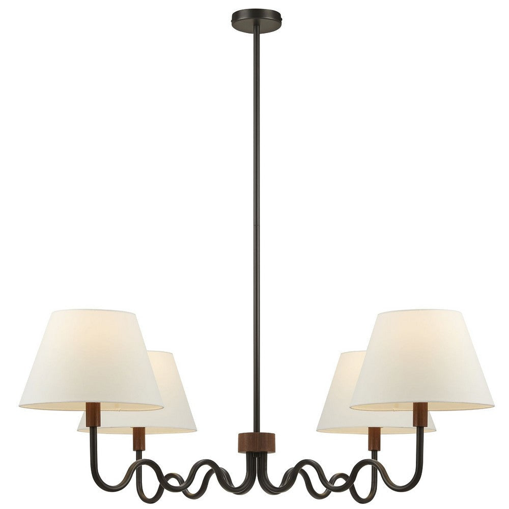 Modway Sunlit Squiggle 4-Arm Pendant Light Natural White MDY-EEI-6883-NAT-WHI