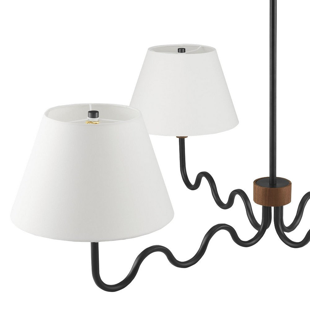 Modway Sunlit Squiggle 4-Arm Pendant Light Natural White MDY-EEI-6883-NAT-WHI
