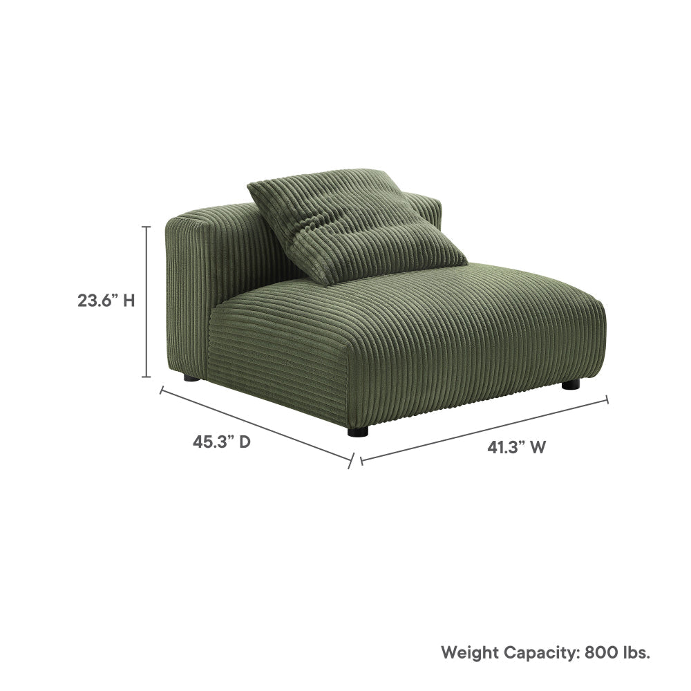Solace Modular Corduroy Upholstered Armless Chair by Modway