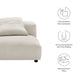 Modway Solace Modular Sofa Armless Chair in Salt - Oversized Lounge Chair with Fabric Upholstery - Comfy Single Sectional Sofa Chair