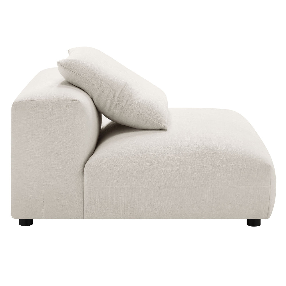 Modway Solace Modular Sofa Armless Chair in Salt - Oversized Lounge Chair with Fabric Upholstery - Comfy Single Sectional Sofa Chair