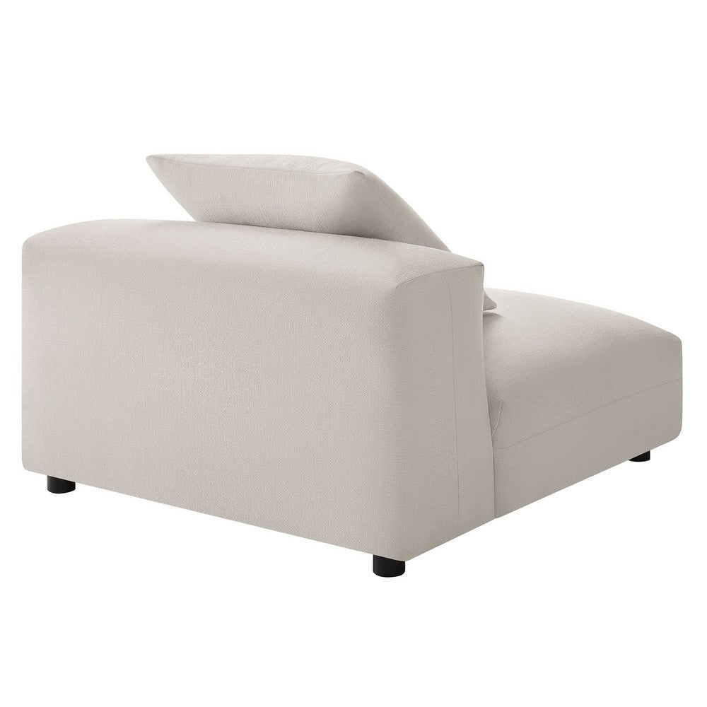 Modway Solace Modular Sofa Armless Chair in Salt - Oversized Lounge Chair with Fabric Upholstery - Comfy Single Sectional Sofa Chair