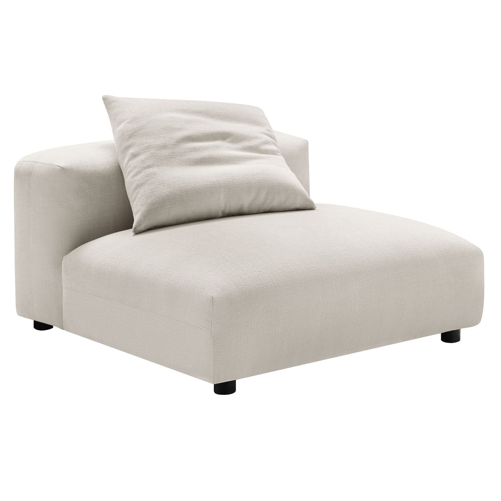 Modway Solace Modular Sofa Armless Chair in Salt - Oversized Lounge Chair with Fabric Upholstery - Comfy Single Sectional Sofa Chair - Modern Accent Lounge Chair for Living Room
