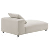 Modway Solace Modular Chaise Lounge Chair in Salt - Oversized Chaise Lounge Indoor with Fabric Upholstery and Pillow - Comfy Chaise Sofa