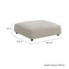 Modway Solace Modular Upholstered Ottoman in Linen - Oversized Square Ottoman Coffee Table - Fabric Upholstered Seat - Modern Large