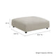 Modway Solace Modular Upholstered Ottoman in Linen - Oversized Square Ottoman Coffee Table - Fabric Upholstered Seat - Modern Large