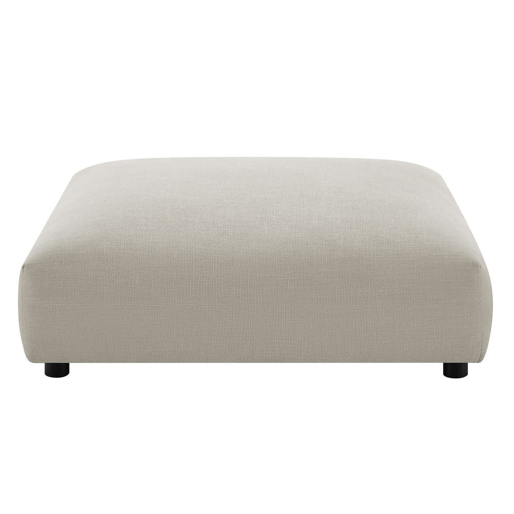 Modway Solace Modular Upholstered Ottoman in Linen - Oversized Square Ottoman Coffee Table - Fabric Upholstered Seat - Modern Large