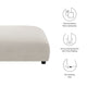 Modway Solace Modular Upholstered Ottoman in Salt - Oversized Square Ottoman Coffee Table - Fabric Upholstered Seat - Modern Large