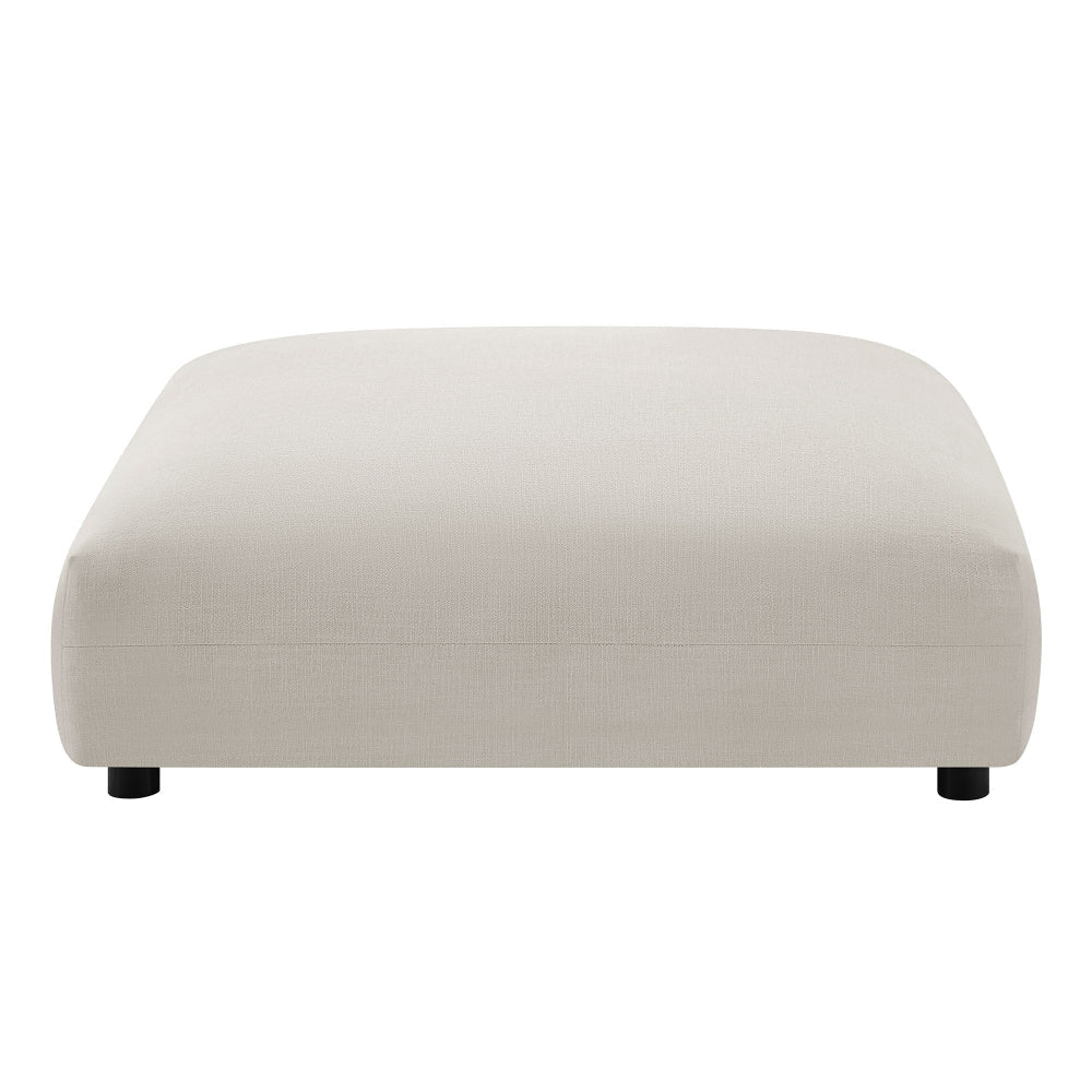 Modway Solace Modular Upholstered Ottoman in Salt - Oversized Square Ottoman Coffee Table - Fabric Upholstered Seat - Modern Large