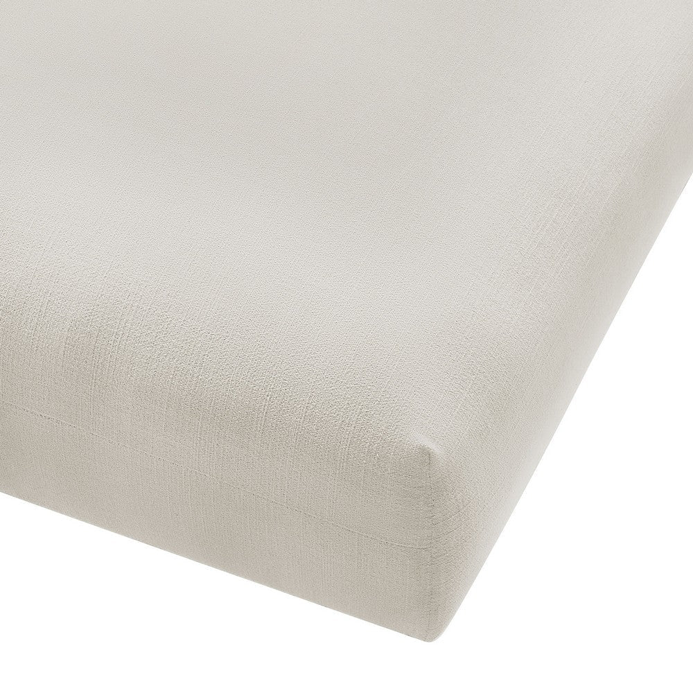 Modway Solace Modular Upholstered Ottoman in Salt - Oversized Square Ottoman Coffee Table - Fabric Upholstered Seat - Modern Large
