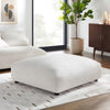 Modway Solace Modular Upholstered Ottoman in Salt - Oversized Square Ottoman Coffee Table - Fabric Upholstered Seat - Modern Large Footstool - Soft Couch Table for Living Room
