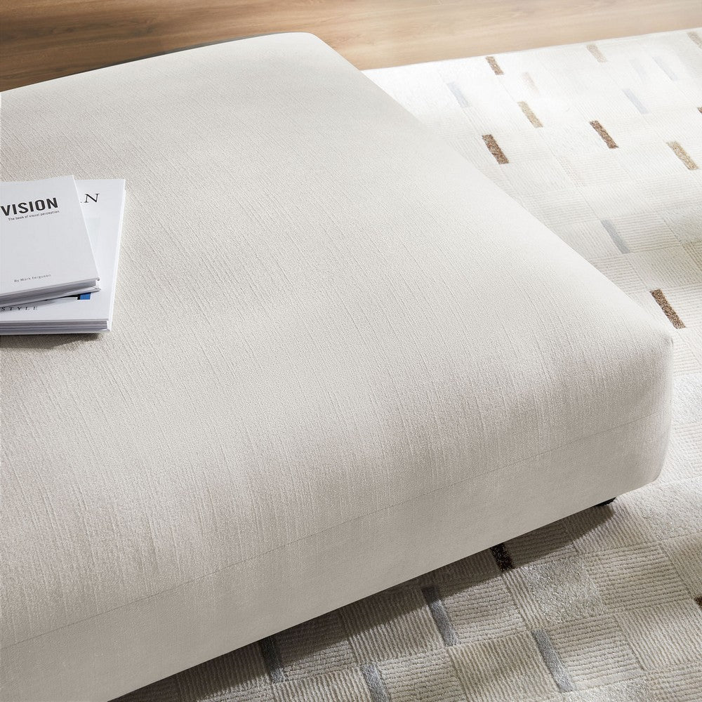 Modway Solace Modular Upholstered Ottoman in Salt - Oversized Square Ottoman Coffee Table - Fabric Upholstered Seat - Modern Large